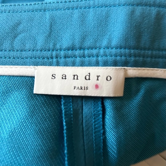 Sandro $265 NWOT “Lagoon” Straight-cut Cropped trousers - Picture 4 of 7